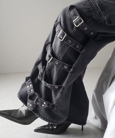 【 ４size 】ヴィンテージサイドベルテッドカーゴデニム ／ vintage side belted cargo denim