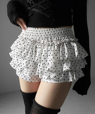 ティアードフリルドットショートパンツ ／ tiered frill dot short pants