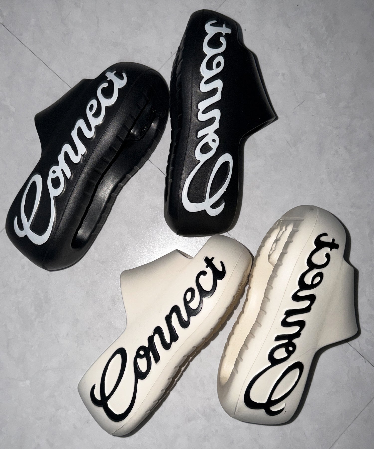 レタリングロゴ厚底スライドサンダル ／ lettering logo platform slide sandals