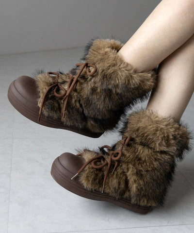 【 ２color 】ボリュームフェイクファーブーツ ／ volume fake fur boots