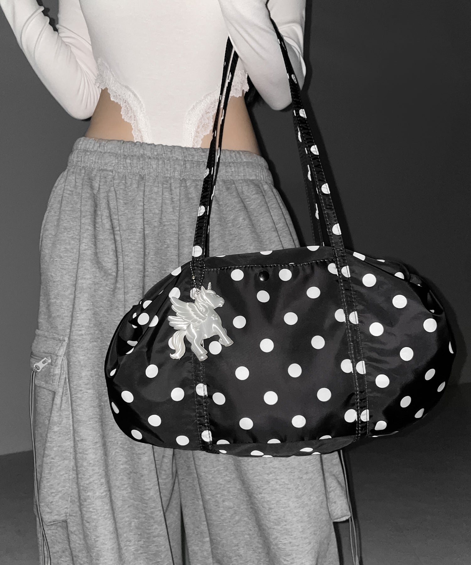ドットミニボストンショルダーバッグ　／ Dot mini boston shoulder bag
