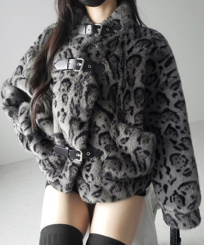 【 大人気につき新色追加！】B-3 レオパードボリュームファーコート ／ B-3 leopard volume fur coat