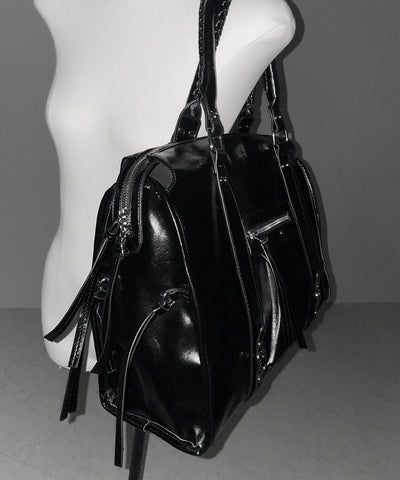 ヴィンテージフェイクレザーボストンエディターズバッグ ／ vintage fake leather boston editors bag