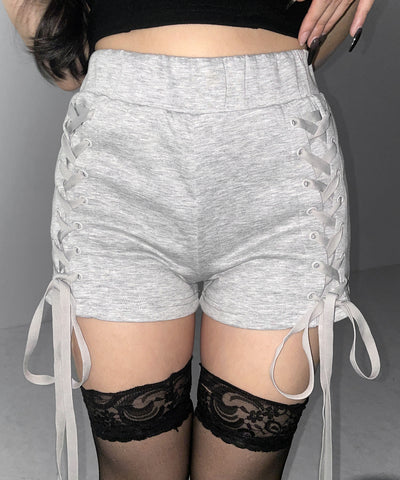 レースアップリボンショートパンツ ／ lace up ribbon short pants