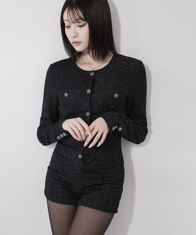 ブラックツイードレディミニオールインワン ／ black tweed lady mini allinone