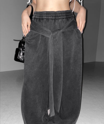 フェイクレイヤードピグメントスウェットワイドパンツ ／ fake layered pigment sweat wide pants