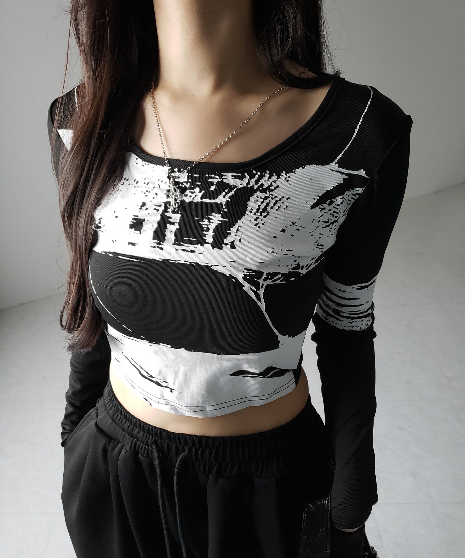 【 ２color 】ヴィンテージプリントショートリブＴシャツ ／ vintage print short lib t-shirt