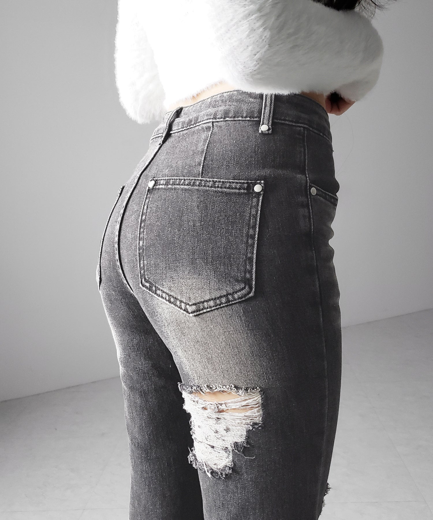 クラッシュダメージヴィンテージフレアデニム ／ crush damage vintage flare denim