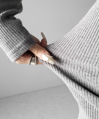 裏起毛ヘンリーネックタイトミニワンピース ／ urakimo henley neck tight mini onepiece