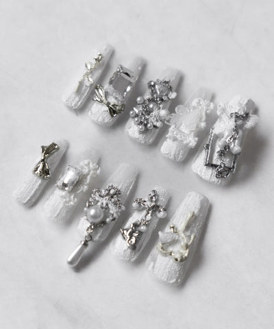 【 限定先行販売 】wishcore angel pearl white nail tips