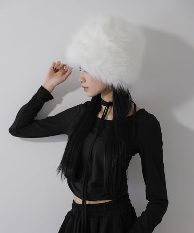 【 ２color 】ボリュームフェイクファーロシアンハット ／ volume fake fur russian hat
