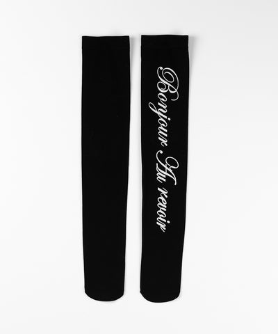 【 選べる３柄アソート 】レタリングロゴシアーニーハイソックス ／ lettering logo sheer knee high socks