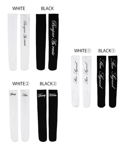 【 選べる３柄アソート 】レタリングロゴシアーニーハイソックス ／ lettering logo sheer knee high socks