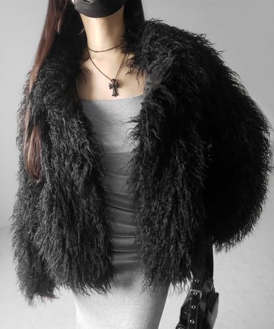シャギーフェイクファーレディミドルコート ／ shaggy fake fur lady middle coat