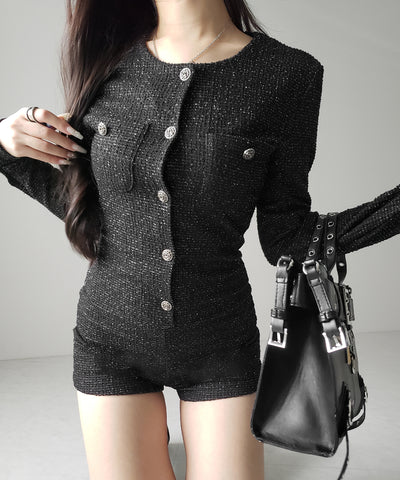 ブラックツイードレディミニオールインワン ／ black tweed lady mini allinone