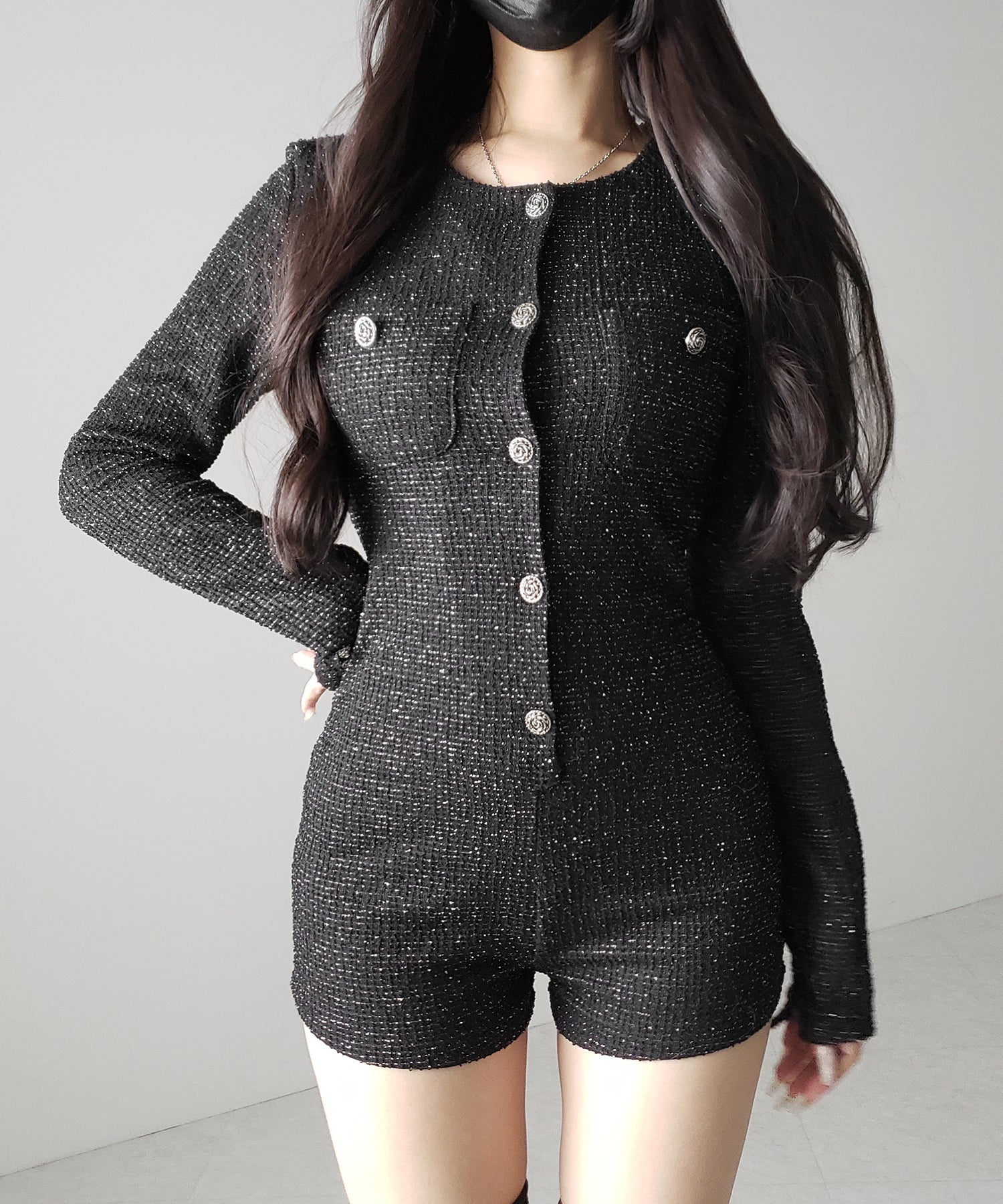 ブラックツイードレディミニオールインワン ／ black tweed lady mini allinone