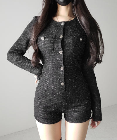 ブラックツイードレディミニオールインワン ／ black tweed lady mini allinone