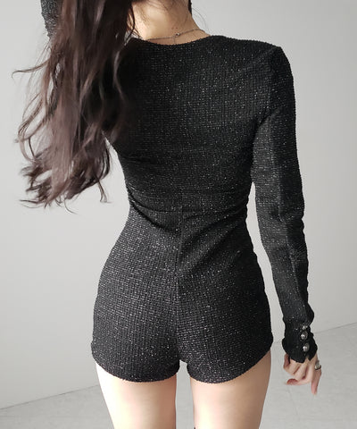 ブラックツイードレディミニオールインワン ／ black tweed lady mini allinone