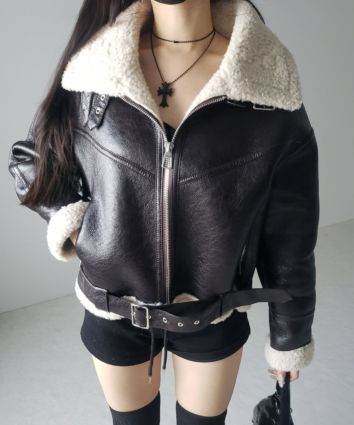 B-3ヴィンテージレザーボアムートンジャケット ／ B-3 vintage leather boa mouton jacket