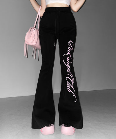 【 PINK ANGEL CLUB 】レタリングロゴスウェットフレアパンツ ／ PINK ANGEL CLUB lettering logo sweat flare pants