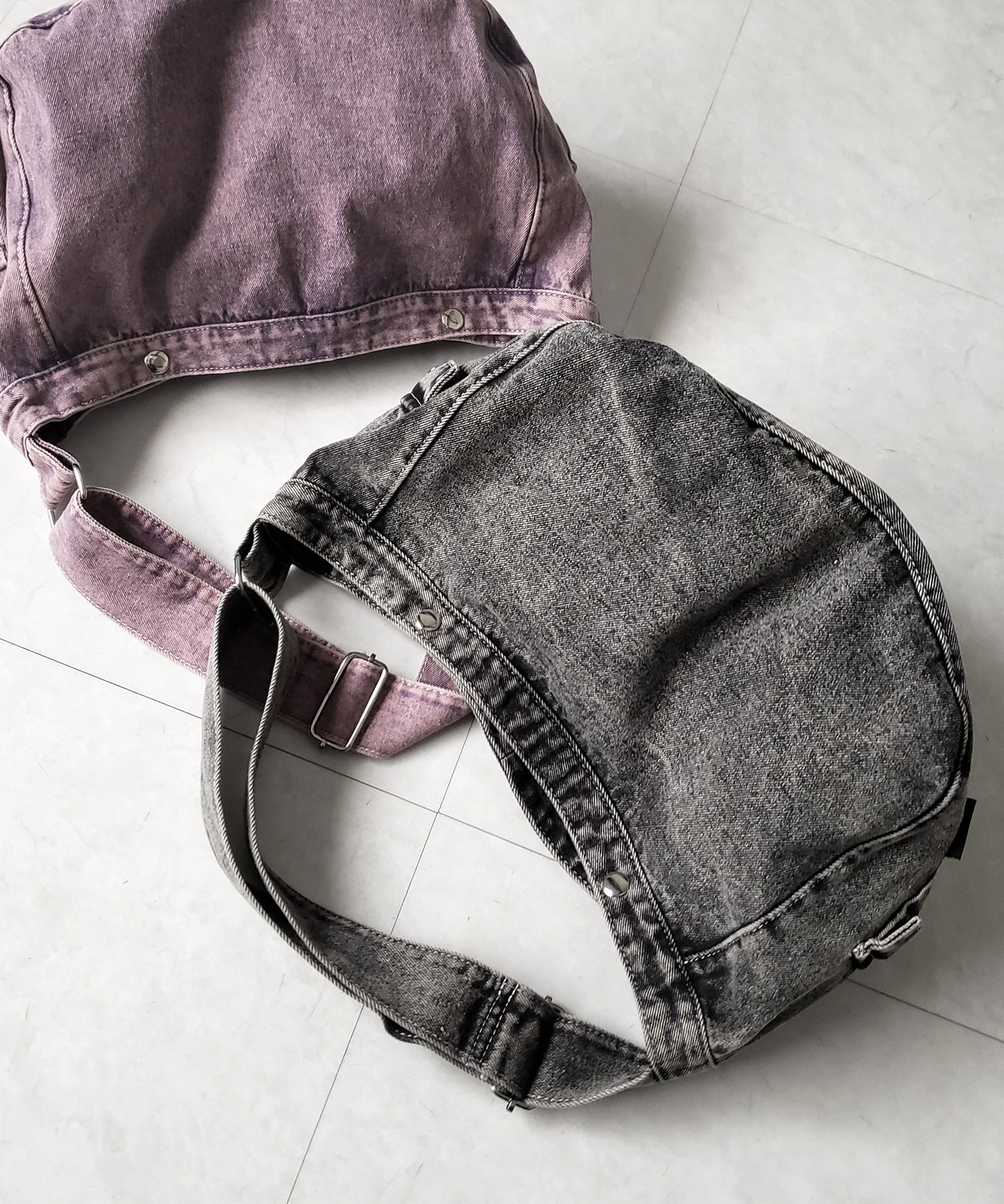 【 ２color 】ブラックタグヴィンテージデニムショルダーバッグ ／ black tag vintage denim shoulder bag