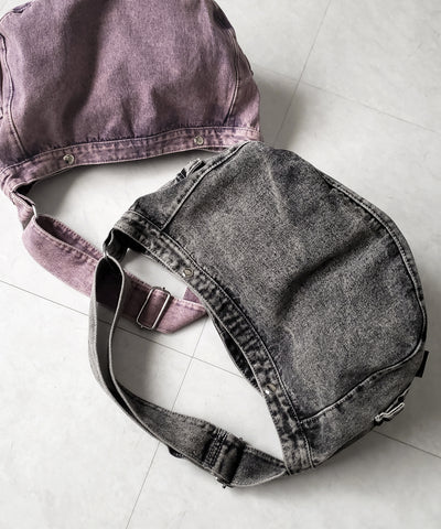 【 ２color 】ブラックタグヴィンテージデニムショルダーバッグ ／ black tag vintage denim shoulder bag