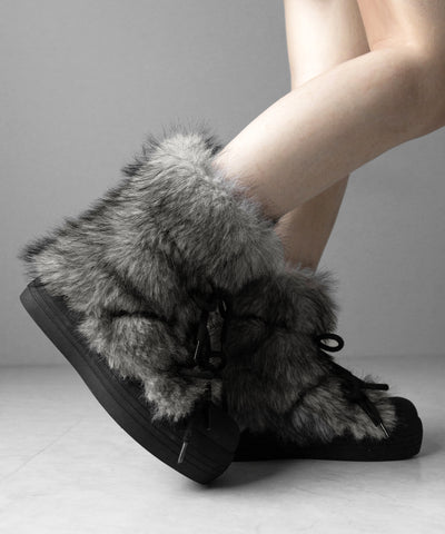 【 ２color 】ボリュームフェイクファーブーツ ／ volume fake fur boots