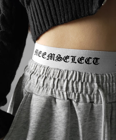 ウエストグランジロゴスウェットワイドパンツ ／ waist grunge logo sweat wide pants