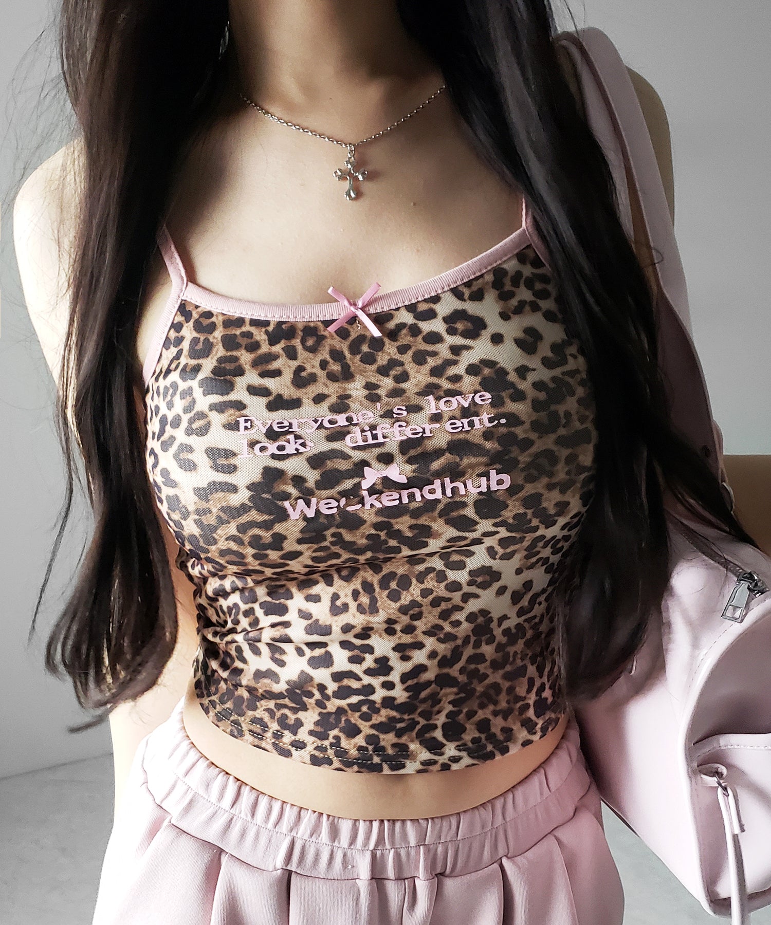 レオパードロゴパイピングキャミソール ／ leopard logo piping camisole