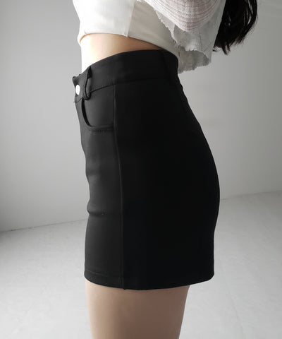 【 ２color ／４size 】ハイウエストタイトスパンショートパンツ ／ high waist tight span short pants
