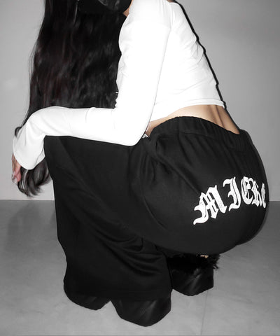 グランジロゴバックプリントスウェットワイドパンツ ／ grunge logo back print sweat wide pants