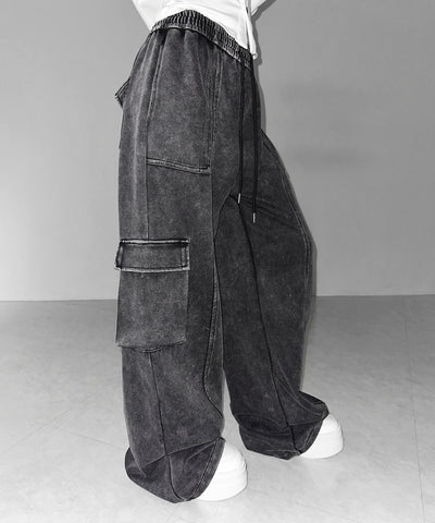 ピグメントヴィンテージヘビーワイドカーゴスウェットパンツ ／ pigment vintage heavy wide cargo sweatpants