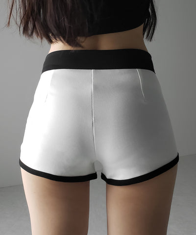 【 ２color ／２size 】バイカラーマイクロミニスパンショートパンツ ／ bicolor micro mini span short pants