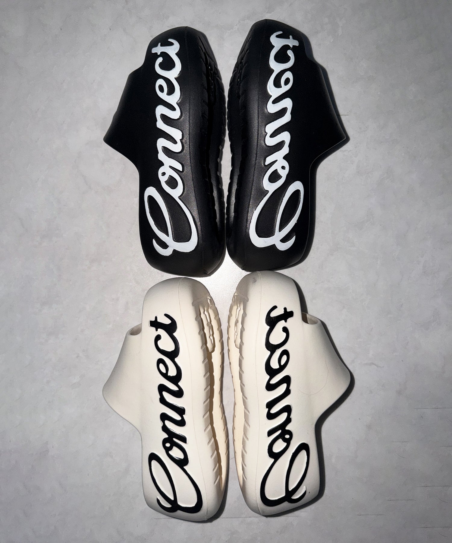 レタリングロゴ厚底スライドサンダル ／ lettering logo platform slide sandals
