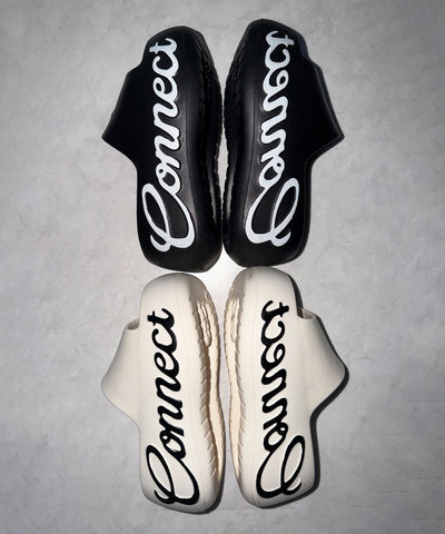 レタリングロゴ厚底スライドサンダル ／ lettering logo platform slide sandals