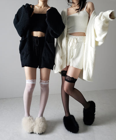 クリンクルフェイクファールームシューズ ／ crinkle fake fur room shoes