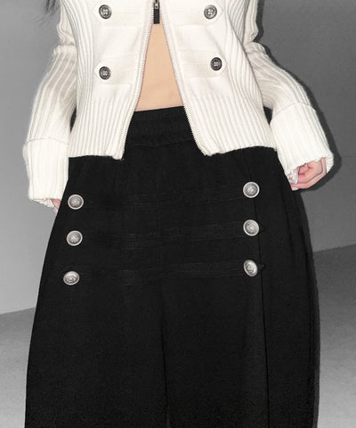 【 微起毛 】ナポレオンデザインボリュームワイドパンツ ／ napoleon design volume wide pants