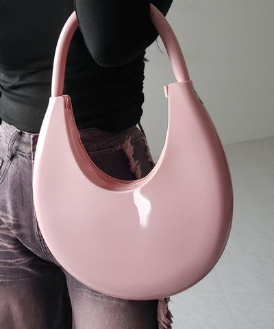 【 ２color 】 PVC ハーフムーンショルダーバッグ ／ PVC HALF MOON SHOULDER BAG
