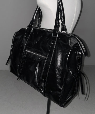 ヴィンテージフェイクレザーボストンエディターズバッグ ／ vintage fake leather boston editors bag