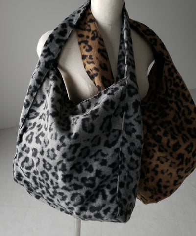 【 ２color 】レオパードワンハンドルショルダートートバッグ ／ leopard onehandle shoulder tote bag