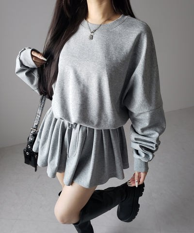 オーバースウェットフレアミニワンピース ／ over sweat flare mini onepiece