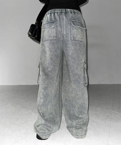 ピグメントヴィンテージヘビーワイドカーゴスウェットパンツ ／ pigment vintage heavy wide cargo sweatpants