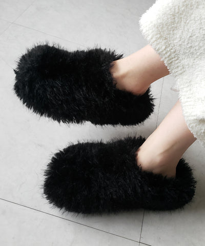クリンクルフェイクファールームシューズ ／ crinkle fake fur room shoes