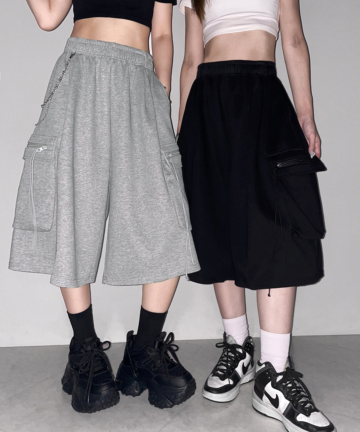 タックワイドカーゴスウェットハーフパンツ / tuck wide cargo sweat half pants