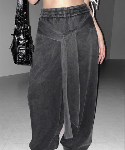 フェイクレイヤードピグメントスウェットワイドパンツ ／ fake layered pigment sweat wide pants