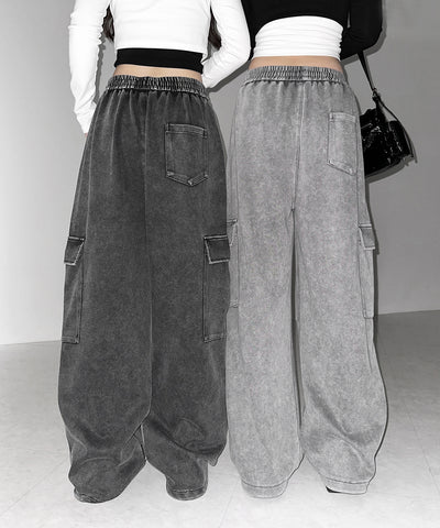 【 裾絞り可能２WAY 】ピグメントヴィンテージタックカーゴスウェットパンツ ／ pigment vintage tuck cargo sweatpants
