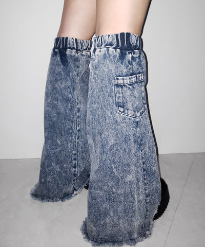 【 セットアップ着用可能 】ヴィンテージケミカルブリーチデニムレッグカバー ／ vintage chemical bleach denim leg cover