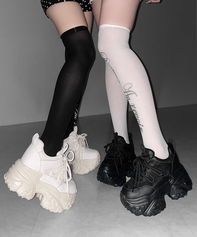【 +10.5cm盛れ 】レースアップ厚底スニーカー ／ +10.5cm lace-up platform sneakers