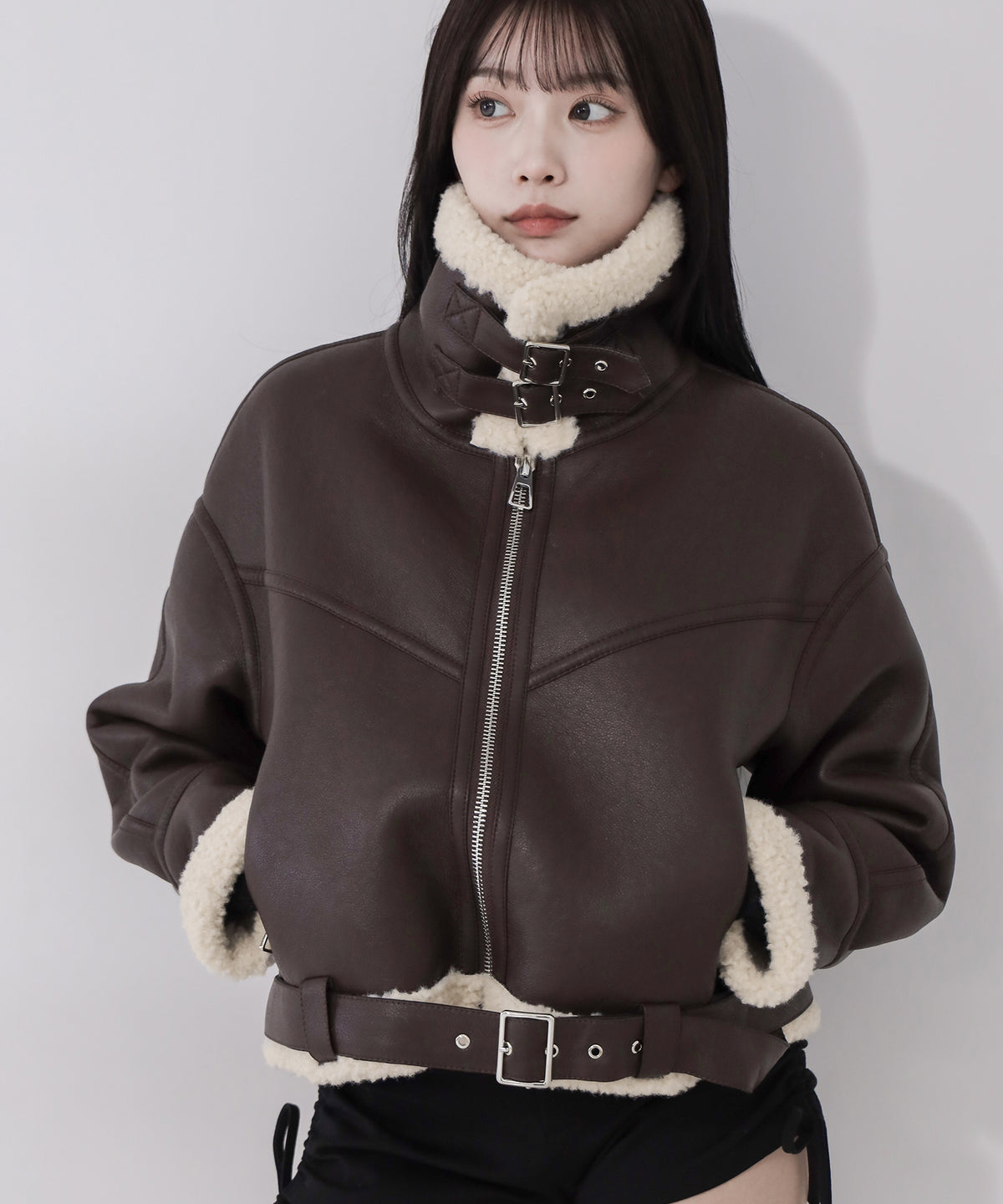 B-3ヴィンテージレザーボアムートンジャケット ／ B-3 vintage leather boa mouton jacket