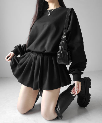 オーバースウェットフレアミニワンピース ／ over sweat flare mini onepiece